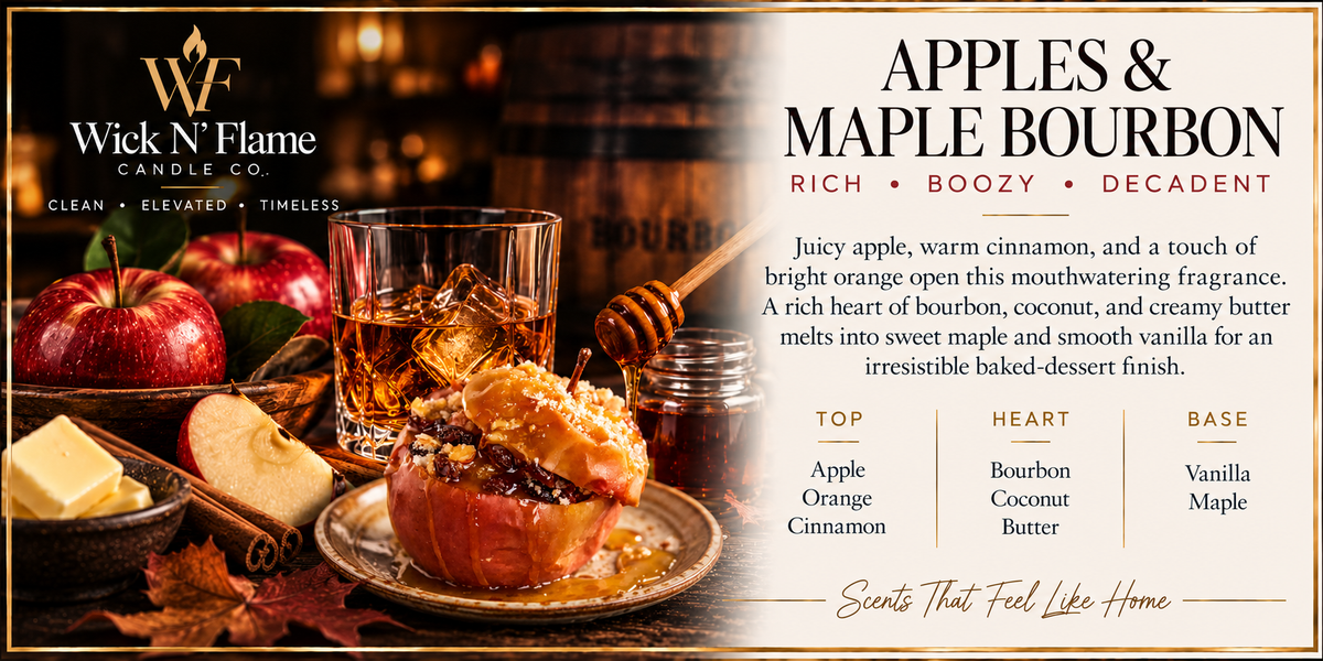 Apples & Maple Bourbon | Luxury Coconut Apricot Wax 10 oz Candle
