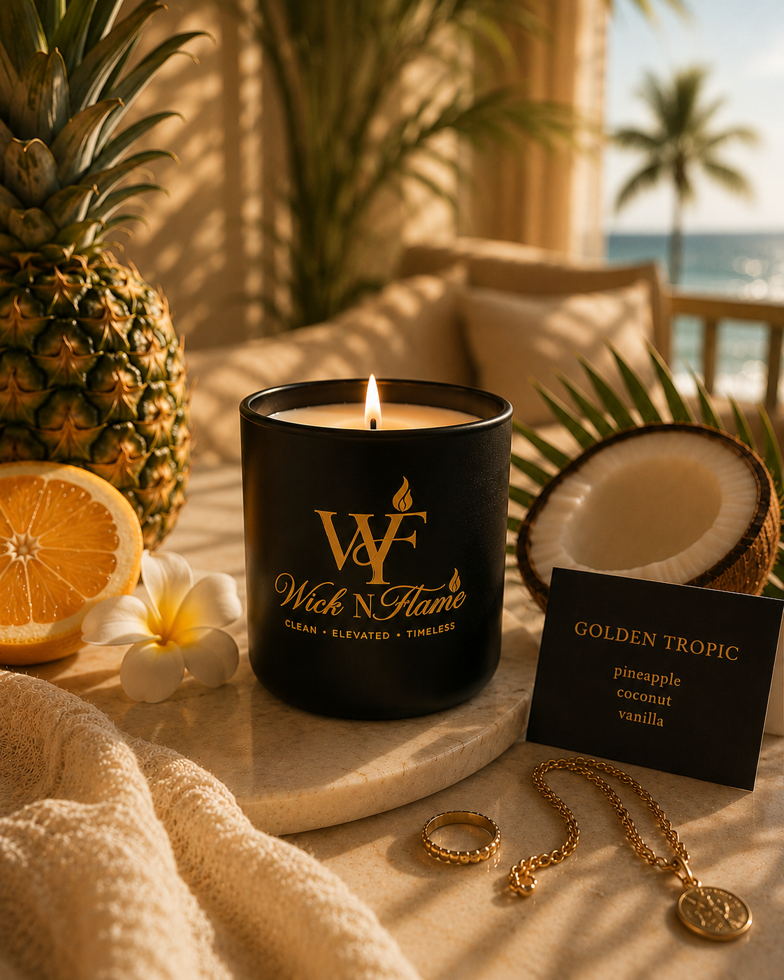 Golden Tropic 🖤 | The Ember – 8 oz Seasonal Candle