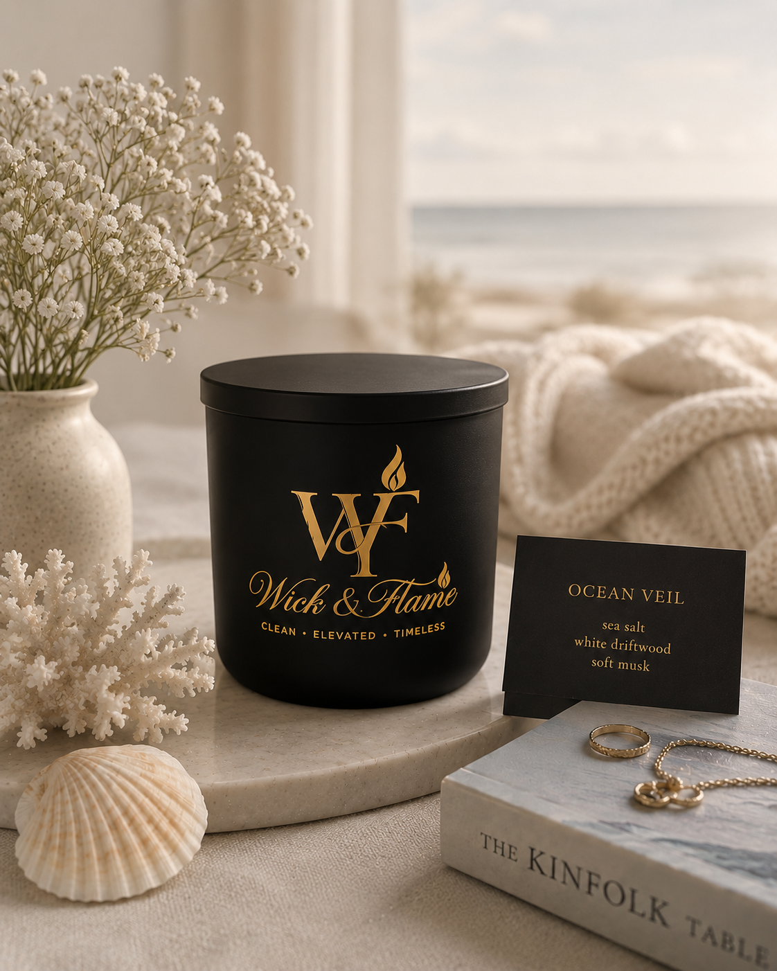 Ocean Veil 🖤 | The Ember – 8 oz Seasonal Candle