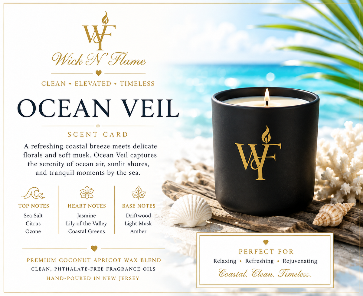 Ocean Veil 🖤 | The Ember – 8 oz Seasonal Candle